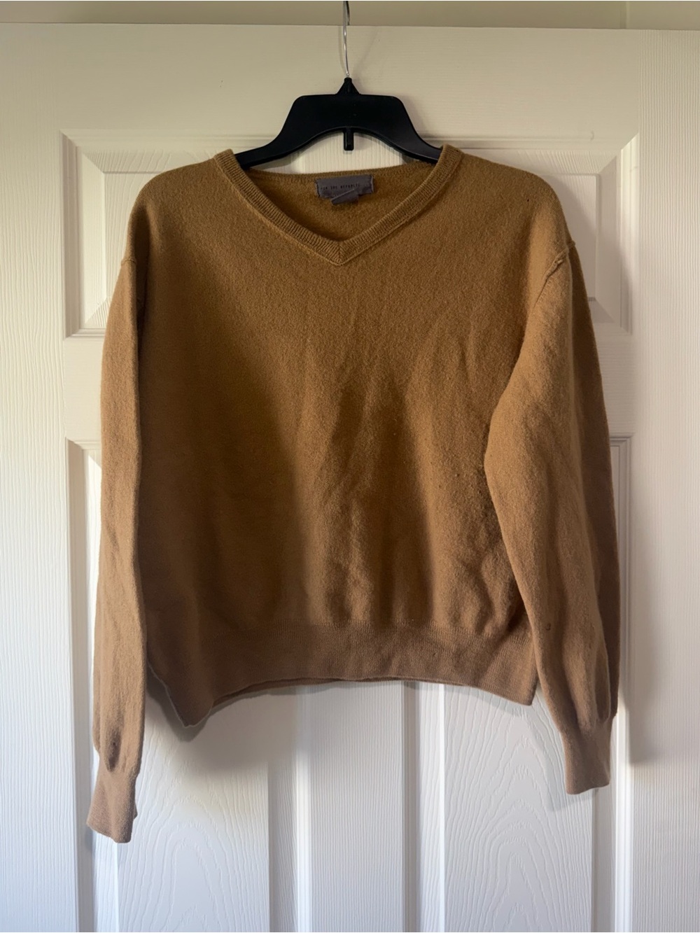 For The Republic V-Neck Sweater in Camel wool sweater